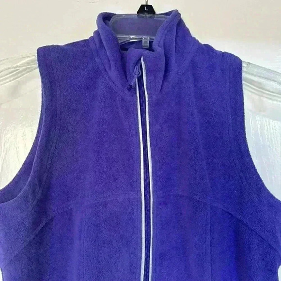 Calvin Klein Purple Women Fleece Active Vest With Zipper Pocket Size Small - Picture 2 of 8